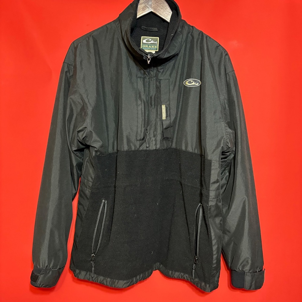 Drake‎ Men's Black Fleece Lined Anorak Pullover Jacket Size M